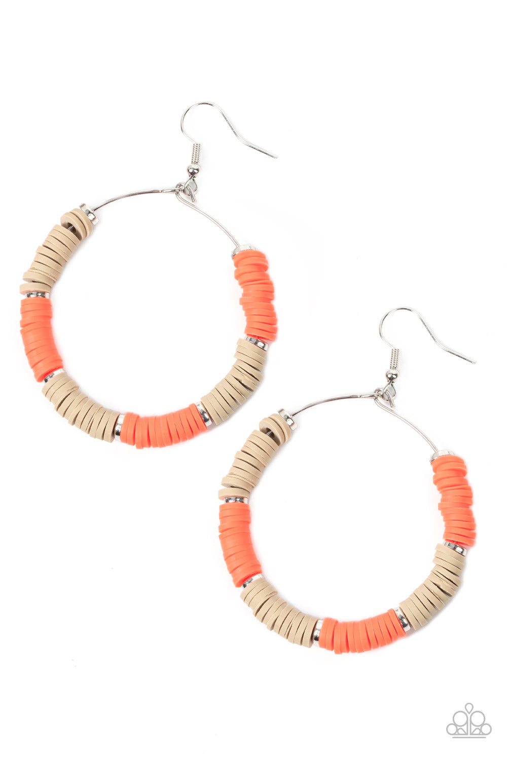 Earrings - Tan& Orange