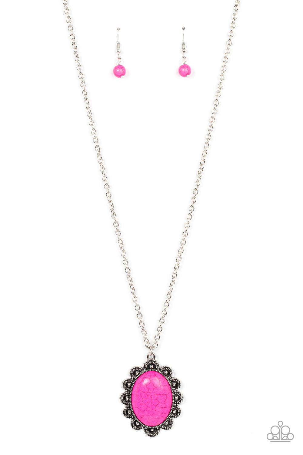 Necklace and Bracelet Combo- HOT Pink