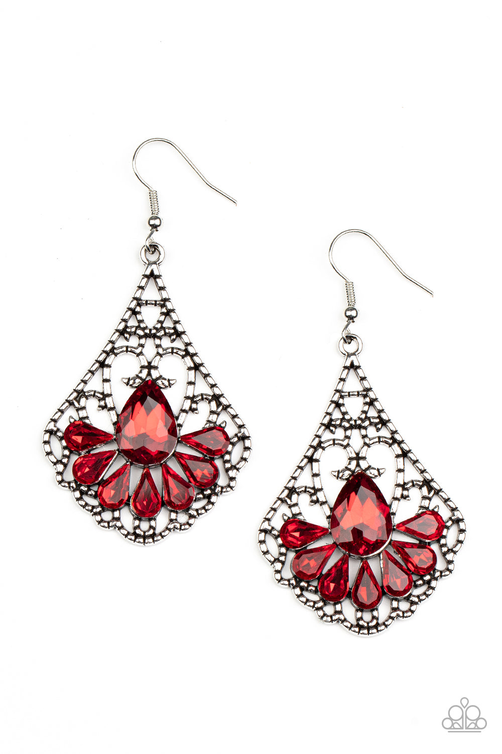 Earrings - Red Elegant Hanging