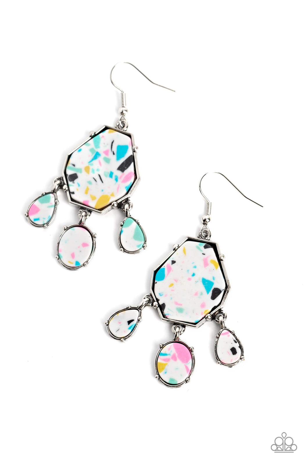 Earrings- hanging (white Multi)