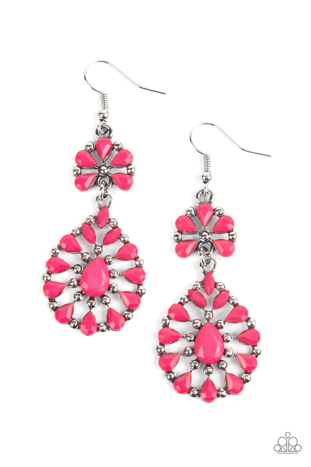 Earrings- Hot Pink Hanging