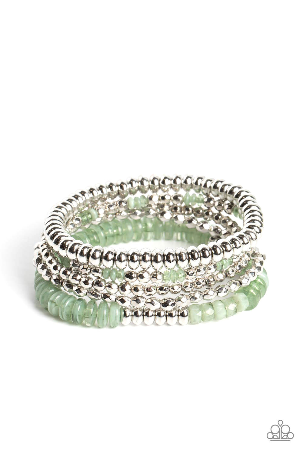 Bracelet- (Lime Green and Silver )