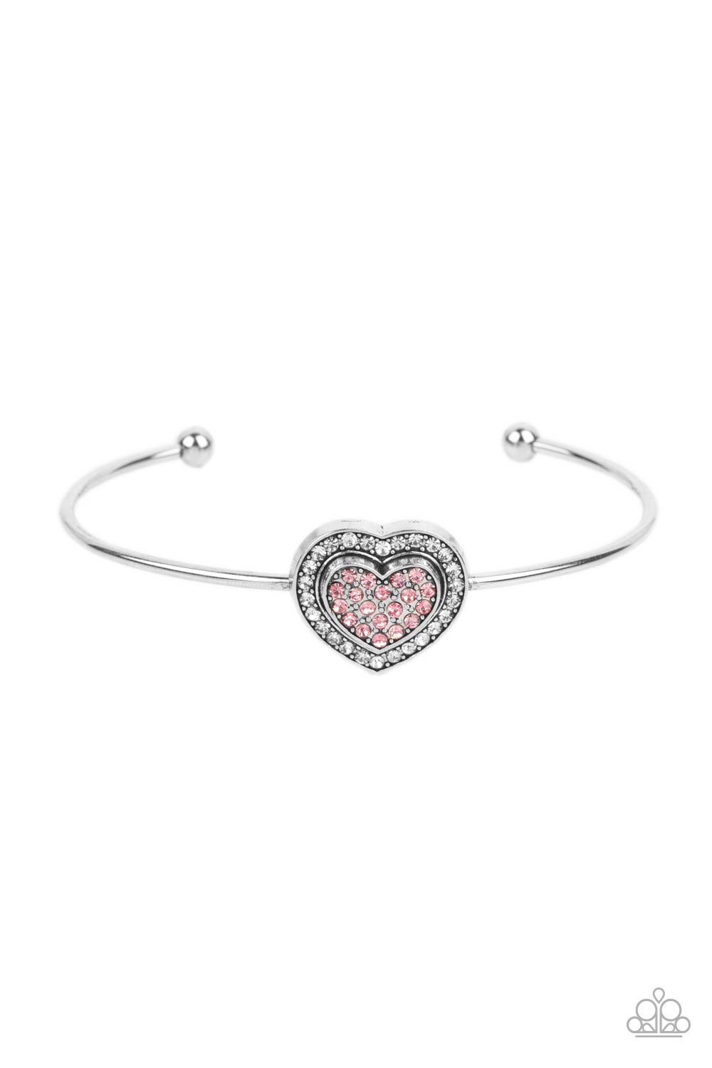 Bracelets- Pink heart w/silver